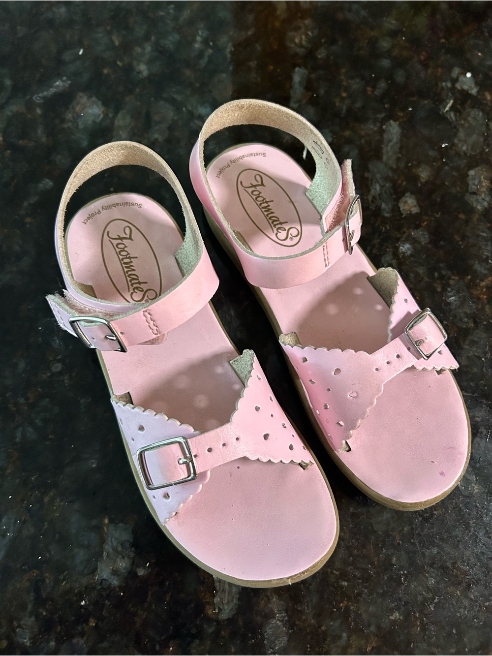FootMates Eco Ariel Girls' Buckle Sandals | Rose Pink | youth 2
